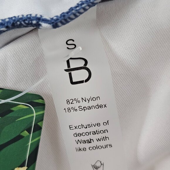 Women's Blue Plunge Neck Tummy Control Modest One Piece Swimsuit Size S NWTF - Picture 10 of 14